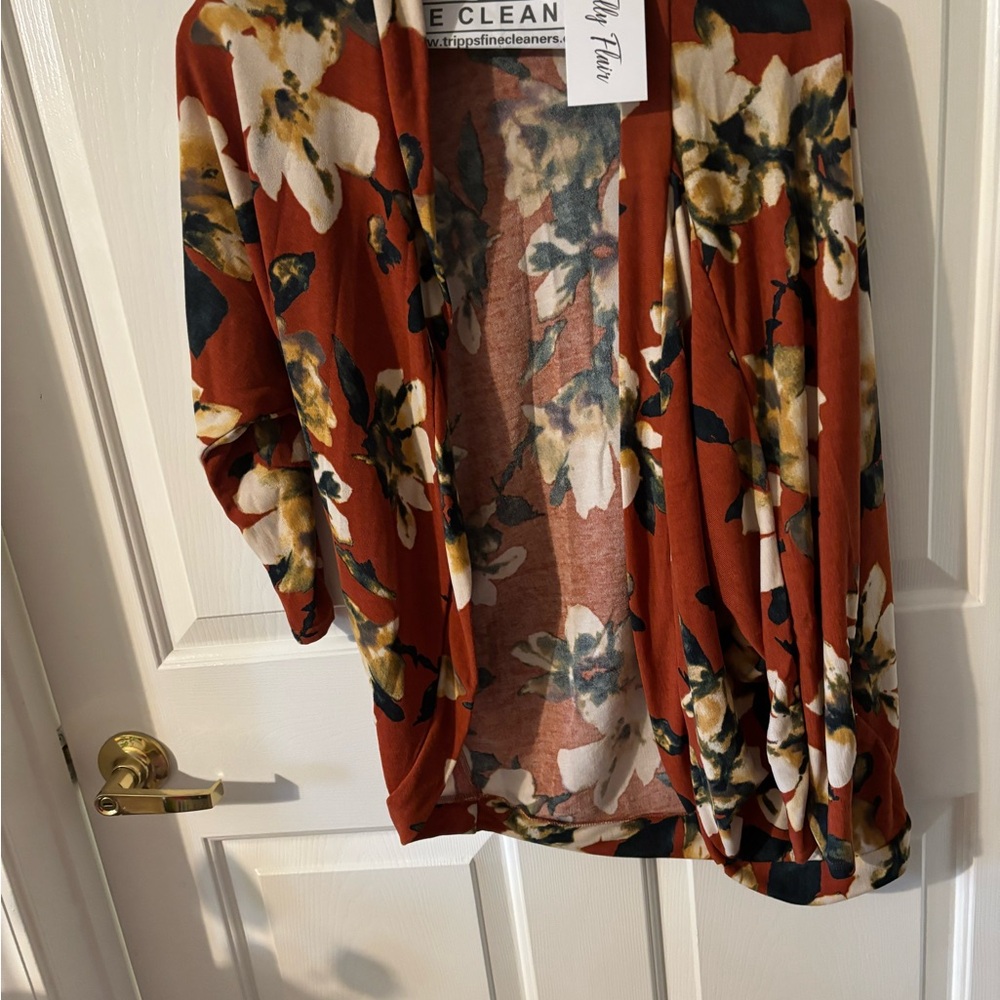 Floral Open-Front Cardigan